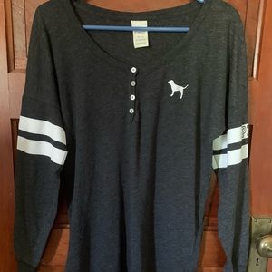 PINK oversized long sleeve shirt